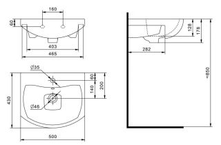 Мебельная раковина Santek Балтика 1WH501701 50см белый
